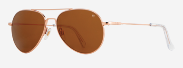 Sonnenbrille American Optical General Rosegold/Braun polarisierend 55/14